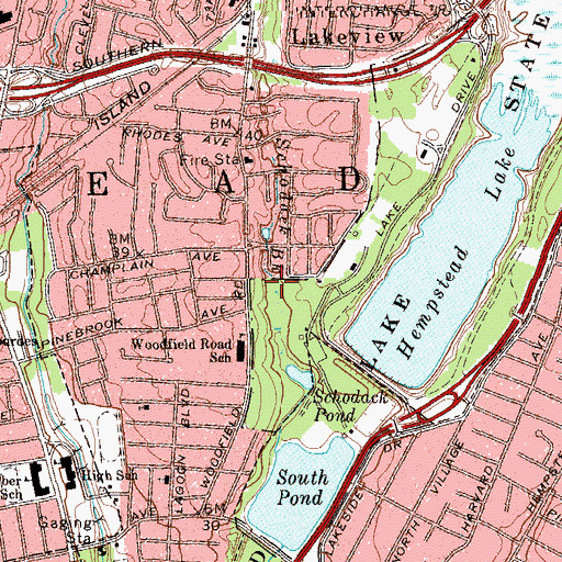 Topographic Map of Schodack Brook, NY