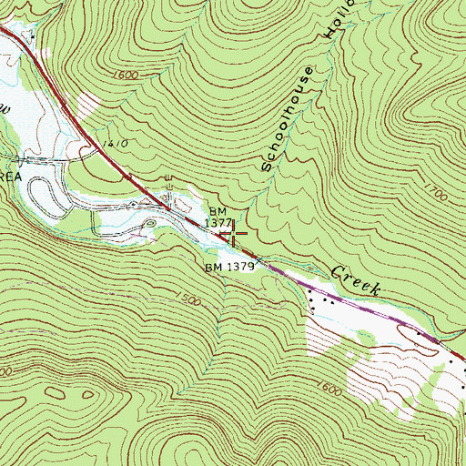 Topographic Map of Schoolhouse Hollow, PA