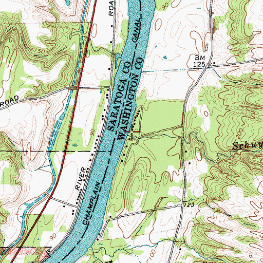Topographic Map of Schuyler Brook, NY