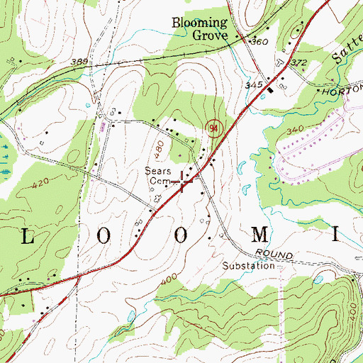 Topographic Map of Sears Cemetery, NY
