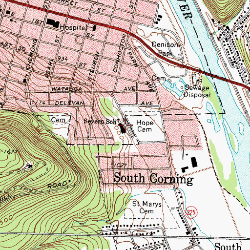 Topographic Map of William Severn Elementary School, NY