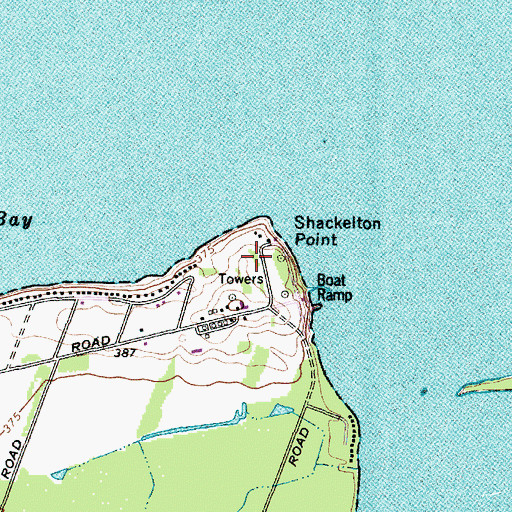 Topographic Map of Shackelton Point, NY