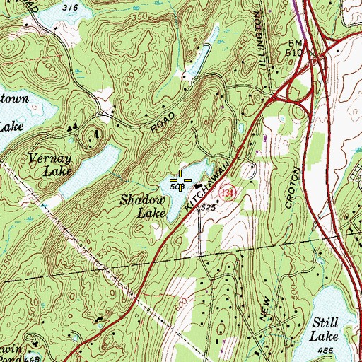 Topographic Map of Shadow Lake, NY