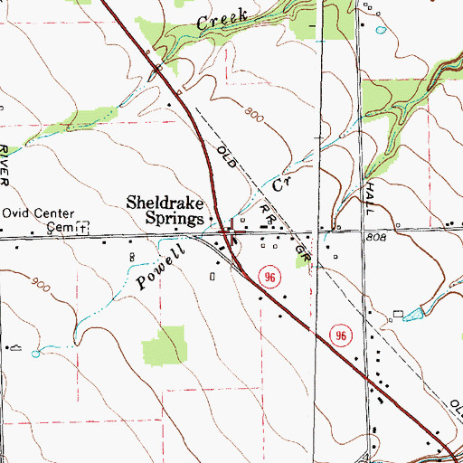 Topographic Map of Sheldrake Springs, NY
