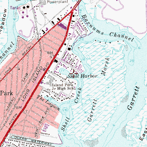 Topographic Map of Shell Harbor, NY
