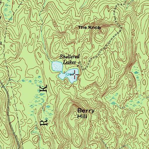 Topographic Map of Sheltered Lakes, NY