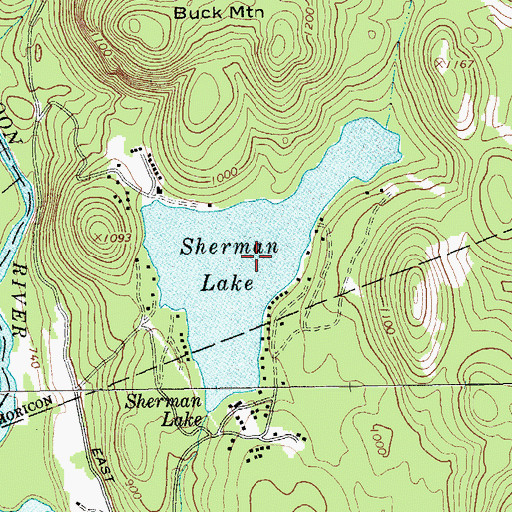 Topographic Map of Sherman Lake, NY