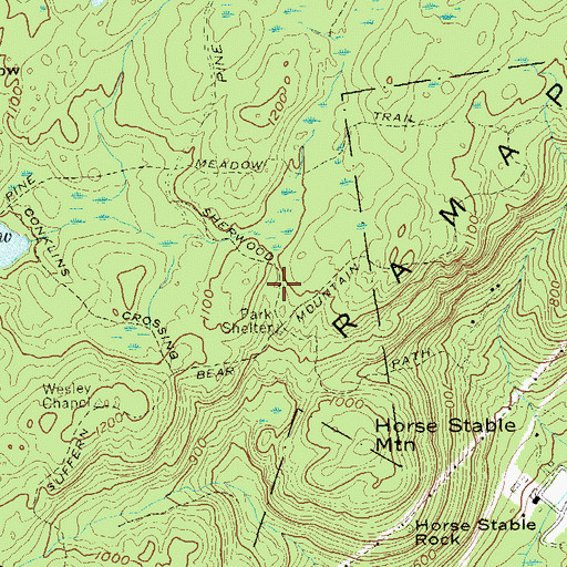 Topographic Map of Sherwood Path, NY