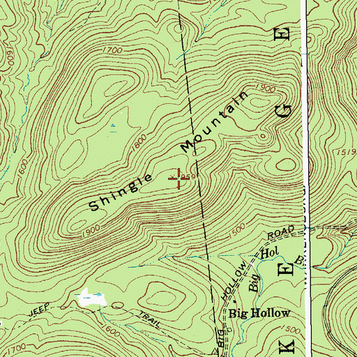 Topographic Map of Shingle Mountain, NY