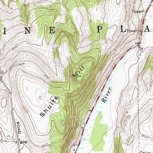 Topographic Map of Shults Hill, NY