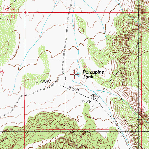 Topographic Map of Porcupine Tank, AZ