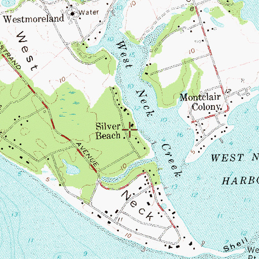 Topographic Map of Silver Beach, NY