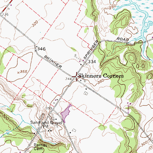 Topographic Map of Skinners Corners, NY