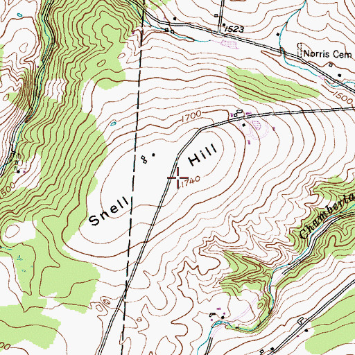 Topographic Map of Snell Hill, NY