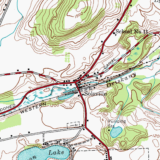 Topographic Map of Solsville, NY