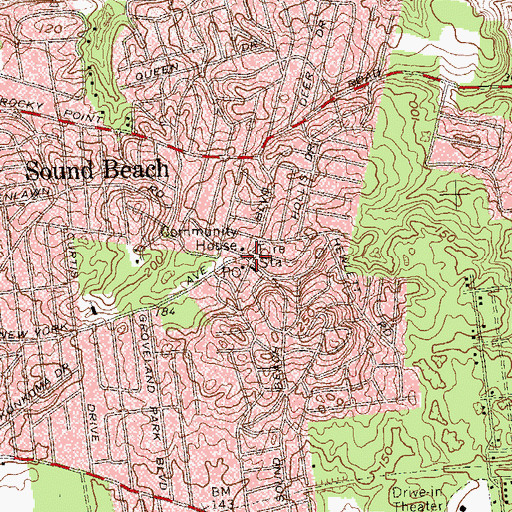 Topographic Map of Sound Beach, NY