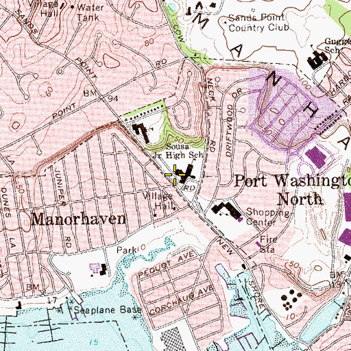 Topographic Map of John Philip Sousa Elementary School, NY