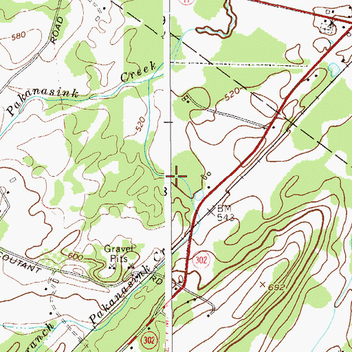Topographic Map of South Branch Pakanasink Creek, NY