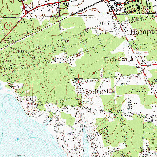 Topographic Map of Springville, NY