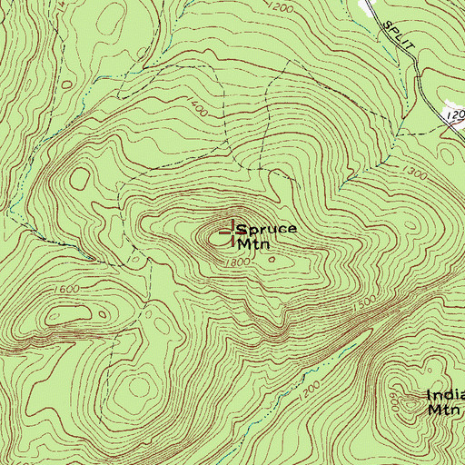 Topographic Map of Spruce Mountain, NY