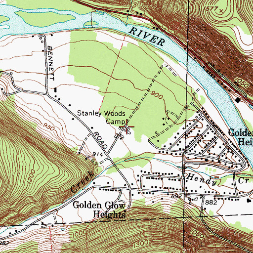 Topographic Map of Stanley Woods Camp, NY