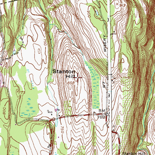Topographic Map of Stanton Hill, NY