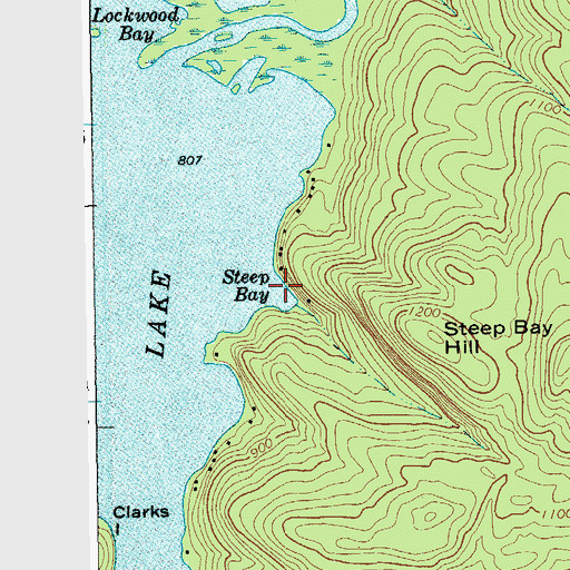 Topographic Map of Steep Bay, NY
