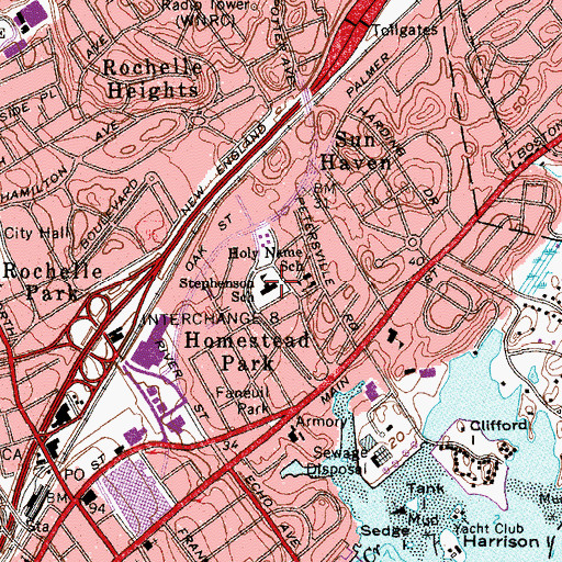 Topographic Map of Stephenson School (historical), NY