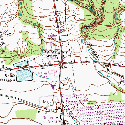 Topographic Map of Stokes Corner, NY