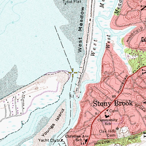 Topographic Map of Stony Brook, NY