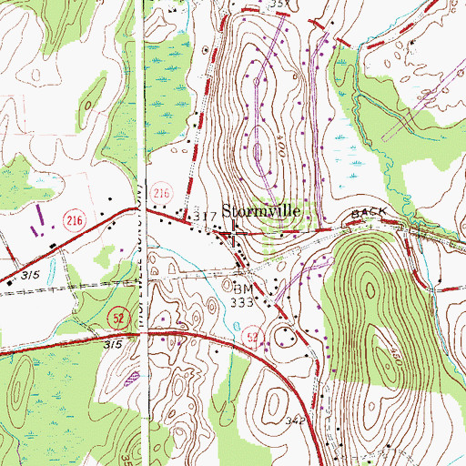 Topographic Map of Stormville, NY