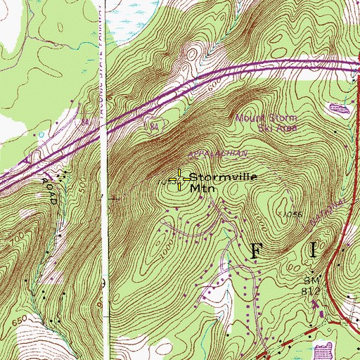 Topographic Map of Stormville Mountain, NY
