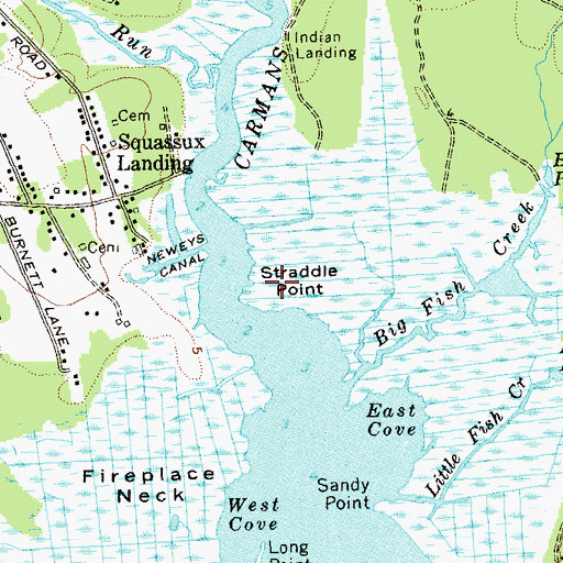 Topographic Map of Straddle Point, NY