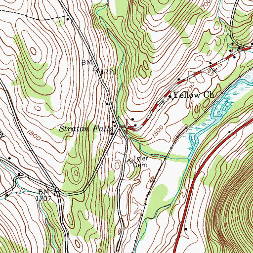 Topographic Map of Straton Falls, NY