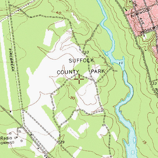 Topographic Map of South Haven County Park, NY