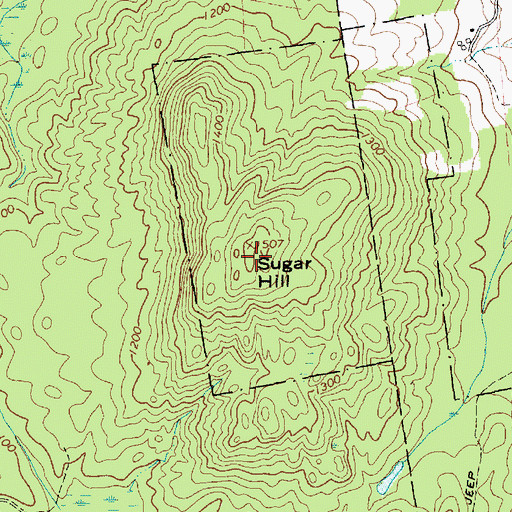 Topographic Map of Sugar Hill, NY