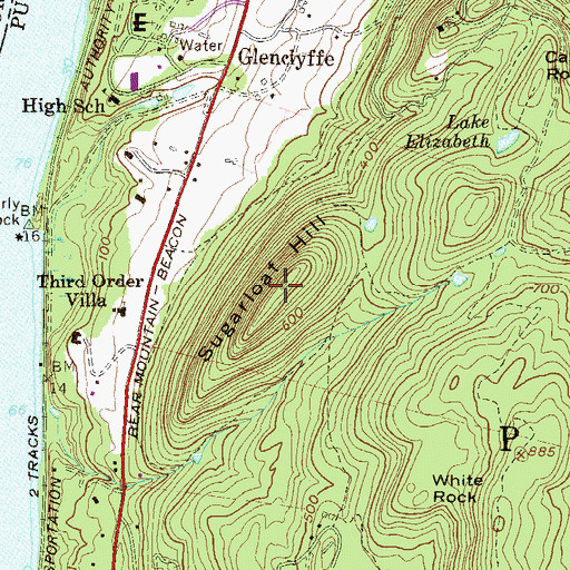 Topographic Map of Sugarloaf Hill, NY