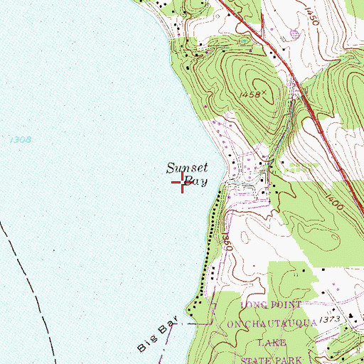 Topographic Map of Sunset Bay, NY