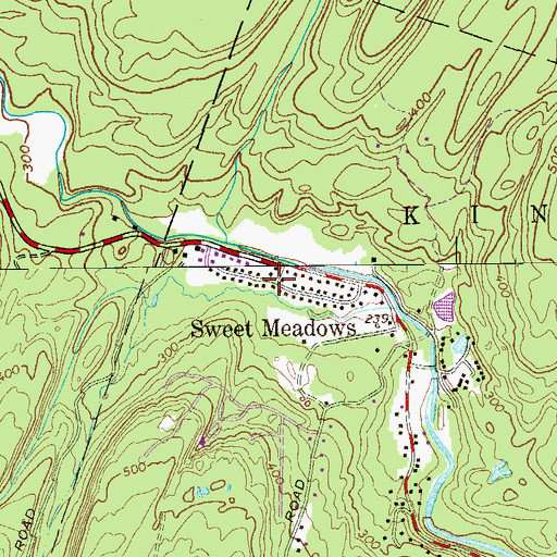Topographic Map of Sweet Meadows, NY
