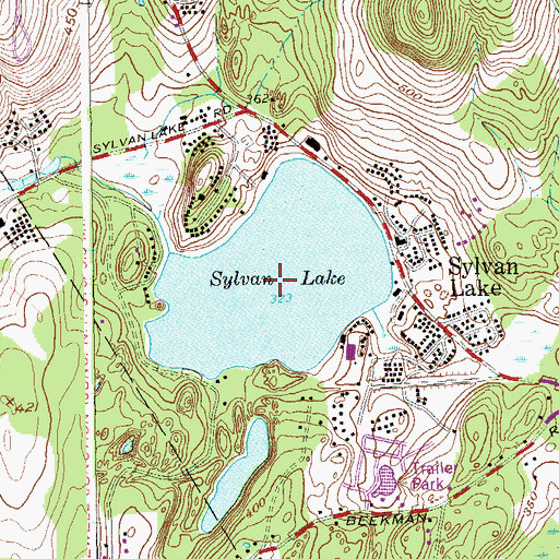 Topographic Map of Sylvan Lake, NY