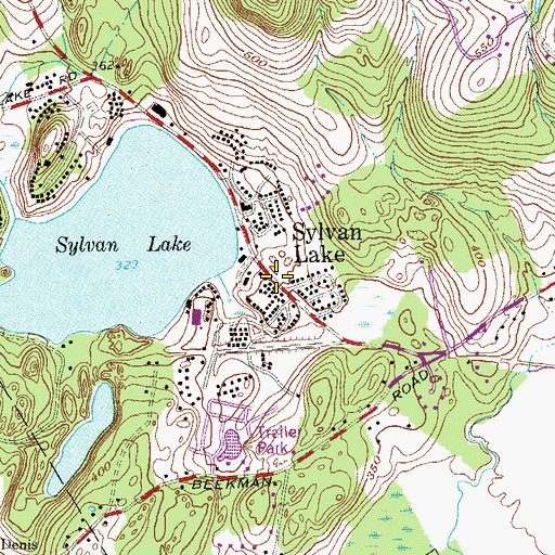 Topographic Map of Sylvan Lake, NY