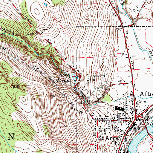 Topographic Map of Taft Pond, NY