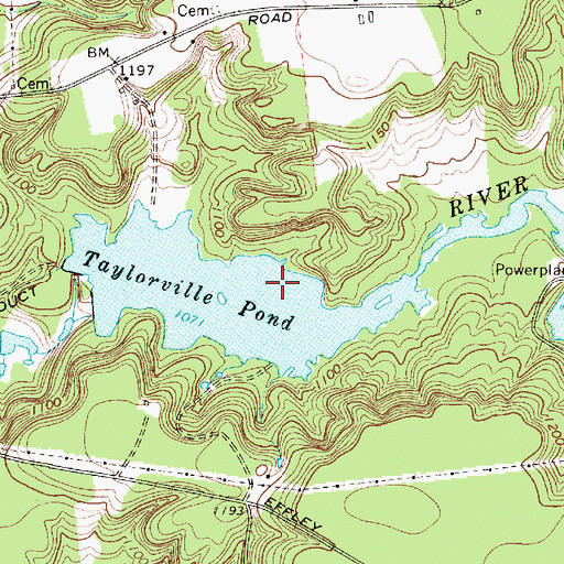 Topographic Map of Taylorville Pond, NY