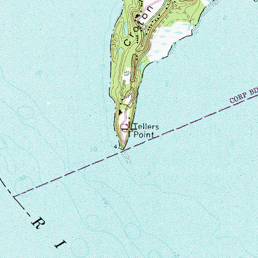 Topographic Map of Tellers Point, NY