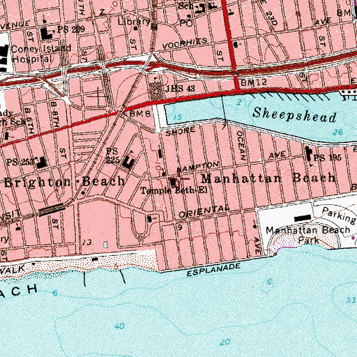 Topographic Map of Temple Beth-El, NY