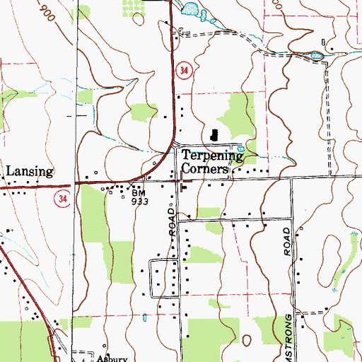 Topographic Map of Terpening Corners, NY