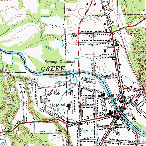 Topographic Map of Thatcher Brook, NY