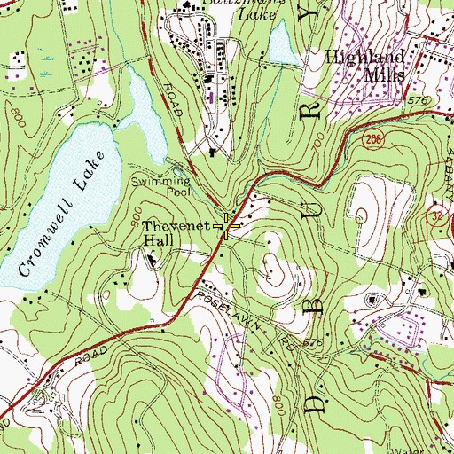 Topographic Map of Thevenet Hall, NY