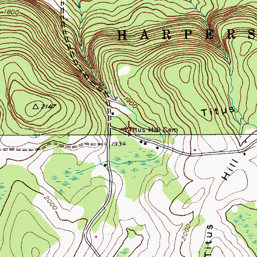 Topographic Map of Titus Lake Cemetery, NY