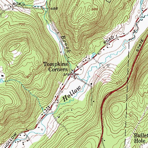 Topographic Map of Tompkins Corners, NY